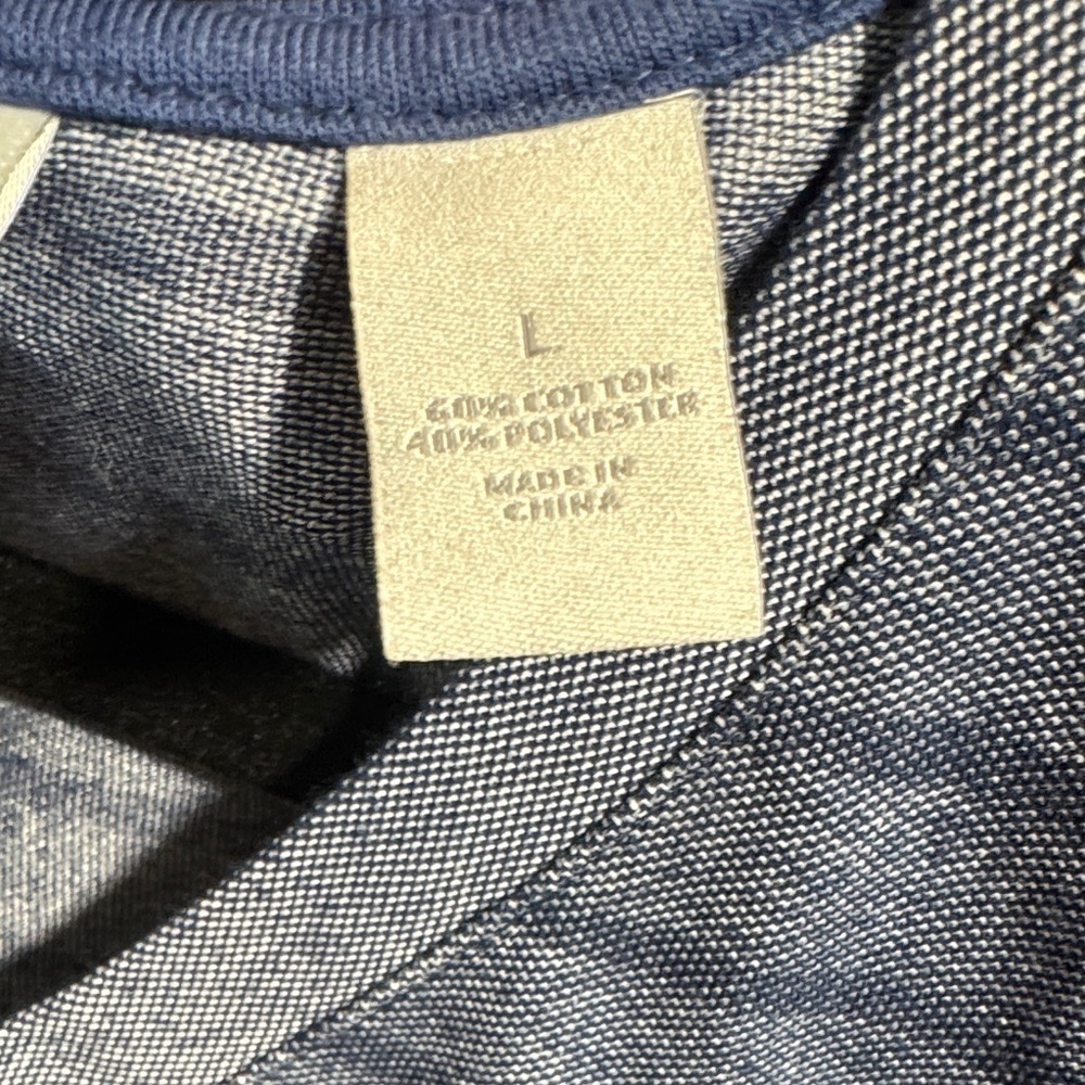 NWOT Perry Ellis Portfolio Blue Striped V-Neck Men's Short Sleeve Cotton Blend - Picture 4 of 6